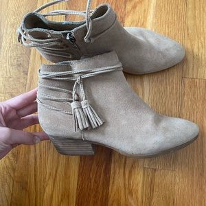 Vince Camuto Carlina Suede Boots Taupe/Tan 7.5